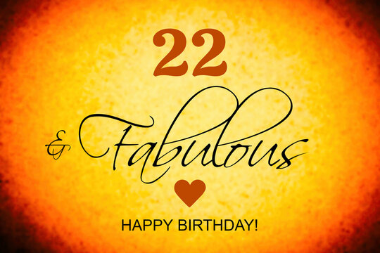 22nd birthday card wishes illustration