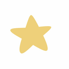 Star flat illustration. Golden star for Chrismas tree. Simple icon for websites, web design. Symbol 