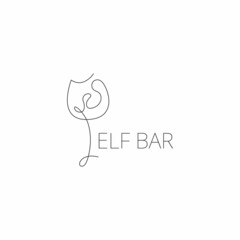 Solid line. Minimalistic logo of an alcoholic establishment. Logo for a bar, shop, restaurant. Solid line outline style with 