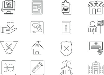 Linear Simple Medical Vector line icons
