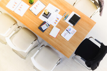 top view office table meeting