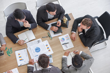 Business staff or personnel group meeting and teamwork successful