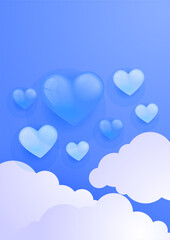 Blue universal love valentine background. Design for special days, women's day, valentine's day, birthday, mother's day, father's day, Christmas, wedding, and event celebrations.