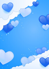 Blue universal love valentine background. Design for special days, women's day, valentine's day, birthday, mother's day, father's day, Christmas, wedding, and event celebrations.