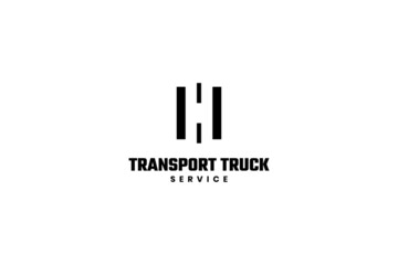 Transport truck icon for logistic company logo design