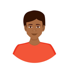 African American man avatar. Portrait of a young guy. Vector illustration of a face.