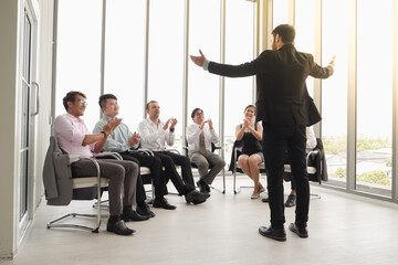 multi-ethnic seminar training group meeting and teamwork successful