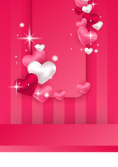 Universal love valentine's banner background with hearts. Design for special days, women's day, valentine's day, birthday, mother's day, father's day, Christmas, wedding, and event celebrations.