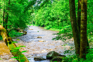 Hiking Ilztal between Schrottenbaummill and Fuersteneck in the Bavarian Forests 