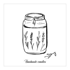 Handmade candle in a jar. 