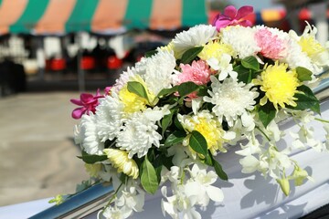 beautiful bouquet, blooming, arranging, outdoor