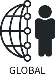 Globalization icon, global communication icon 