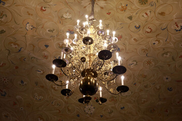 Chandelier in Cross Chamber of Patriarchal Palace in Moscow Kremlin