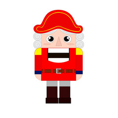 Nutcracker on a white background, isolated. Cute Nutcracker from a winter tale