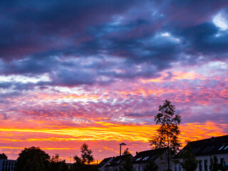 sunset over the city