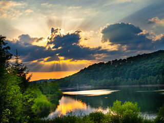 sunrise over the lake