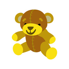 Soft teddy stuffed, Teddy bear toy, vector drawing