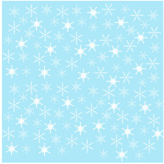 Background blue with white snowflakes
