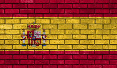Spain flag on a brick wall