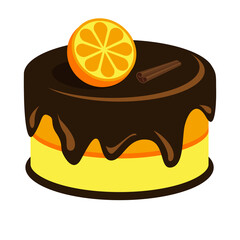 Cream choco orange cake tasty with topping - 474390187