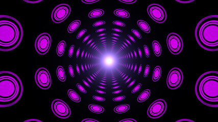 Purple Circle Tile Tunnel Background