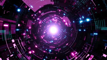 Shiny Purple Futuristic Tunnel Background
