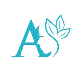 beauty logo with initial letter a