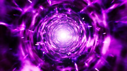 Glowing Purple Light Dimensional Energy Wormhole