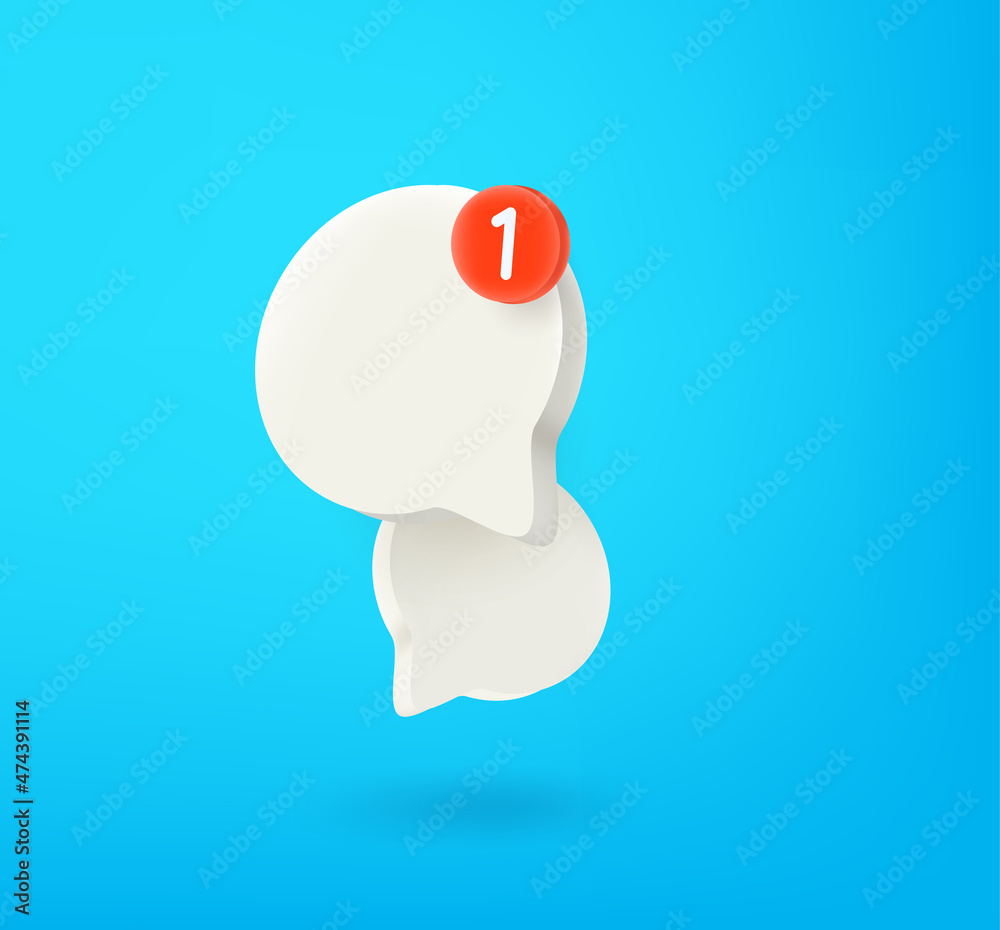 Poster New messages concept with speech bubbles. 3d vector illustration