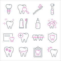 Dentist icons set. Dentist pack symbol vector elements for infographic web