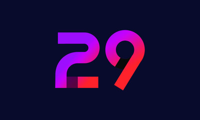 29 New Number Gradient Orange Modern Logo