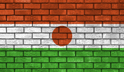 Niger flag on a brick wall