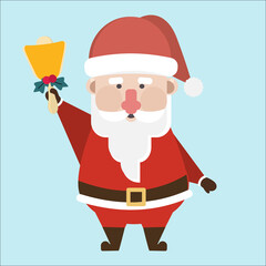 Santa Claus with a bell.