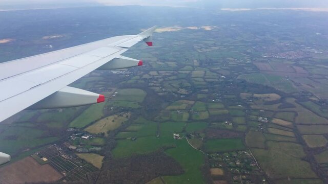 Aeroplane flying over London, UK