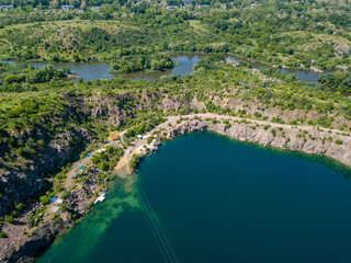 Fototapeta na wymiar Aerial view on lake