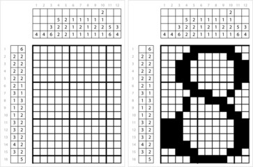 Fototapeta premium Number Eight Nonogram Pixel Art M_2112002