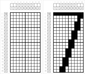 Fototapeta premium Number Seven Nonogram Pixel Art M_2112001