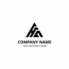 Modern creative initials abstract illustration A,H,H,A triangle sign geometric logo design template