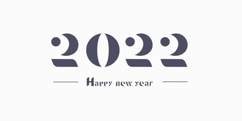 Happy New Year 2022 text design. for Brochure design template, card, banner. Vector illustration. Vector illustration.