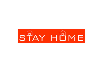 STAY HOME letter logo with love logo design template