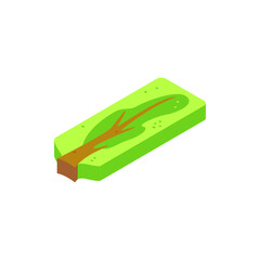 Isometric Tree Flat. Vector Illustration of Isometry Bird.