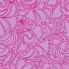 Pink seamless background with patterns for textiles
