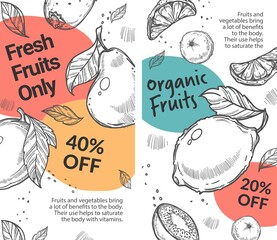 Organic and fresh fruits 40 percent off discount