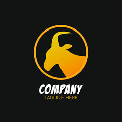 Obraz premium luxury yellow gold color goat head logo