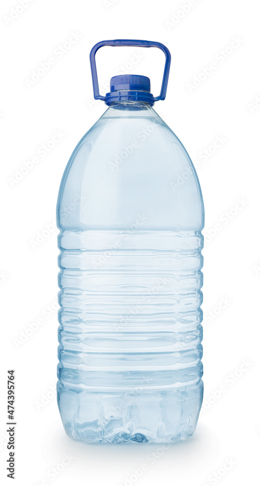 Wall mural bottle of water isolated on white.