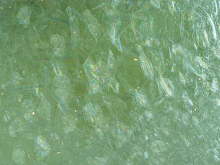 Abstract texture of soap bubbles on colorful background with selective focus.