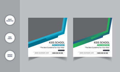 School admission social media post template