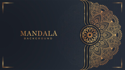 Luxury mandala background with golden arabesque pattern Arabic Islamic east style. Decorative mandala for print, poster, cover, brochure, flyer, banner, and your desired ideas. Mandala for Henna