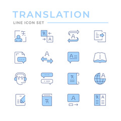 Set color line icons of translation