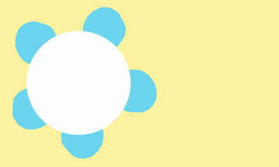cream background with white circle and blue circle abstract